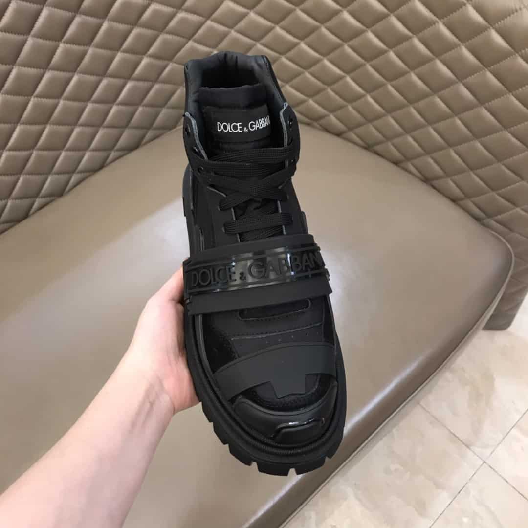 DOLCE & GABBANA LOGO STRAP TREKKING BOOTS