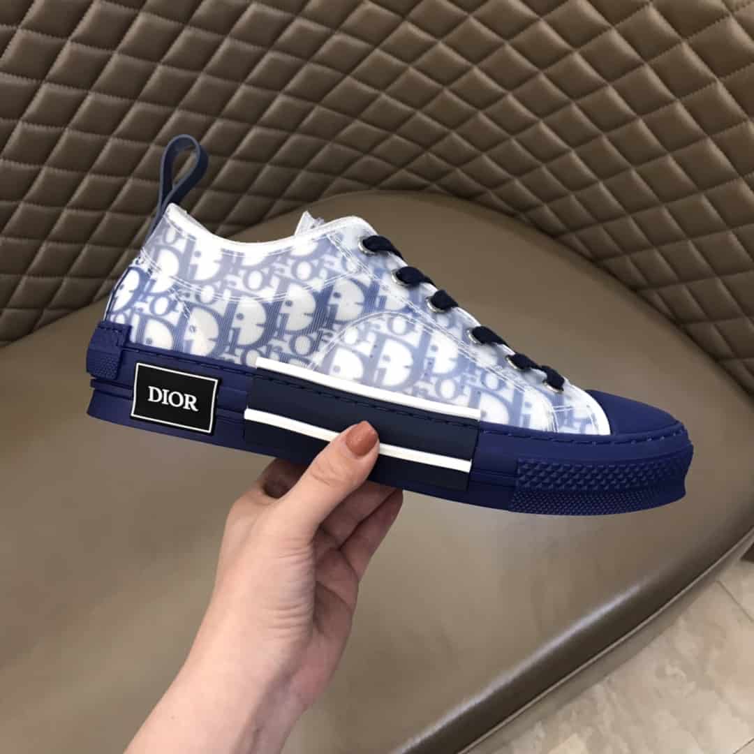 DIOR B23 LOW-TOP SNEAKER IN BLUE DIOR OBLIQUE - CD28