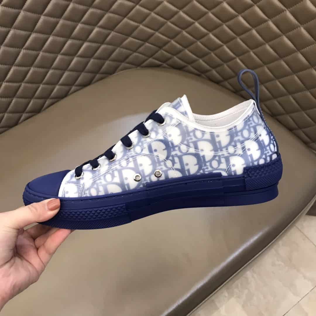 DIOR B23 LOW-TOP SNEAKER IN BLUE DIOR OBLIQUE - CD28