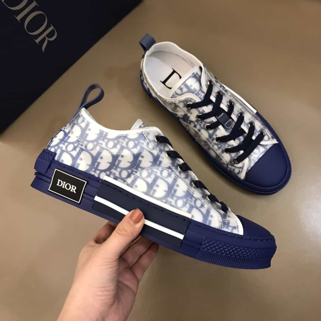 DIOR B23 LOW-TOP SNEAKER IN BLUE DIOR OBLIQUE - CD28