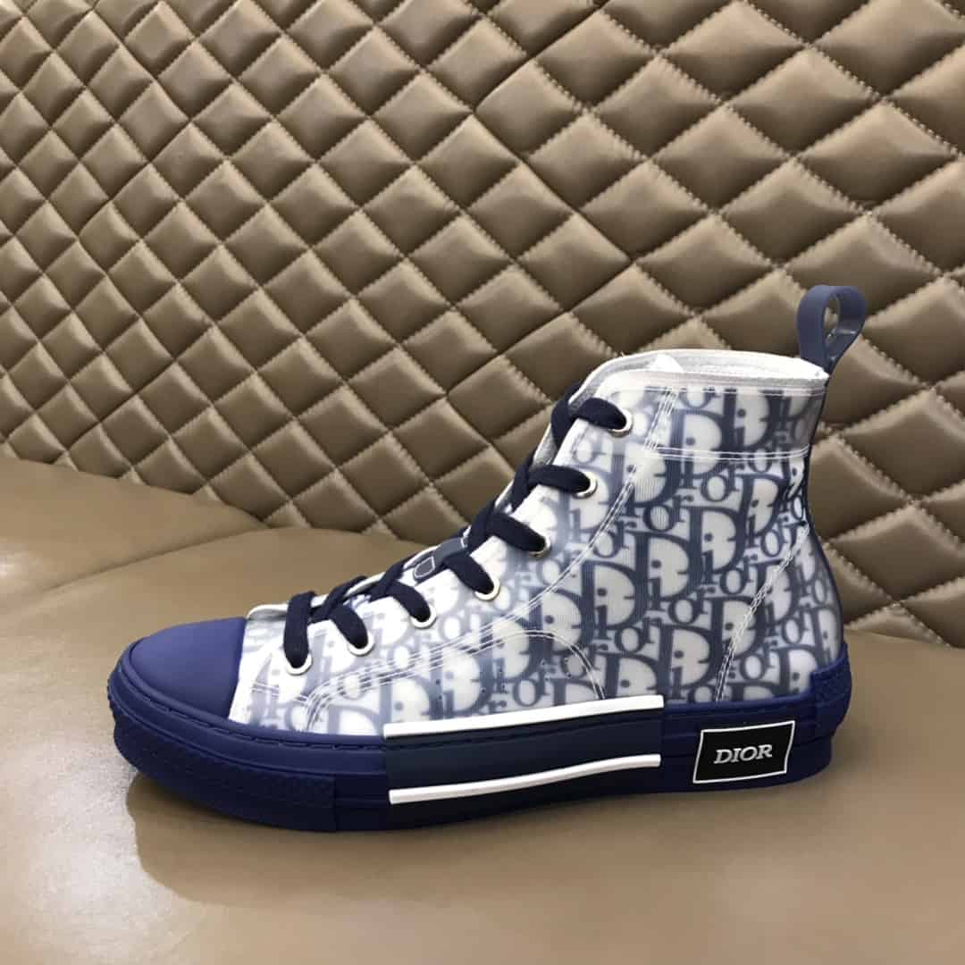 DIOR B23 HIGH-TOP SNEAKER IN BLUE DIOR OBLIQUE