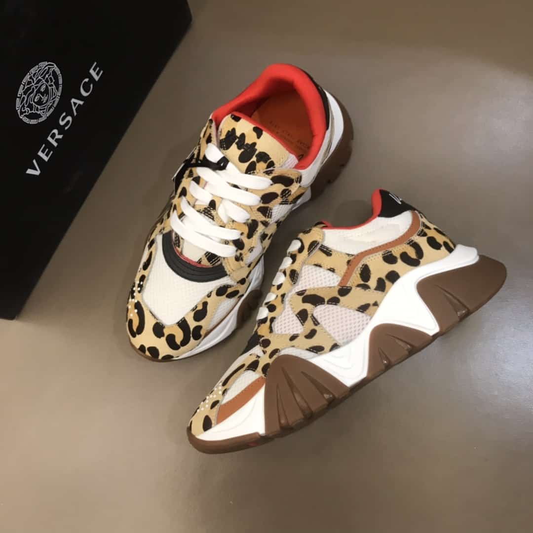 VERSACE LEOPARD PRINT SNEAKERS