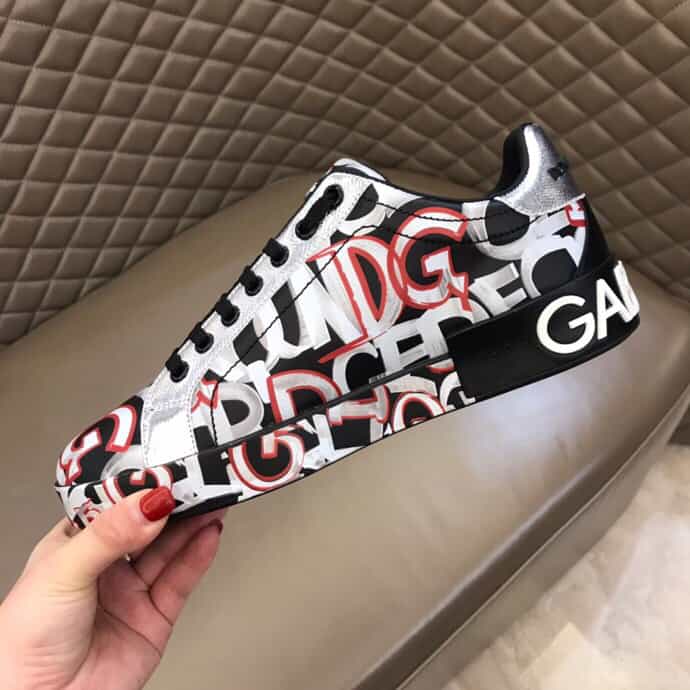 DOLCE & GABBANA PORTOFINO SNEAKERS IN PRINTED NAPPA CALFSKIN - DG8