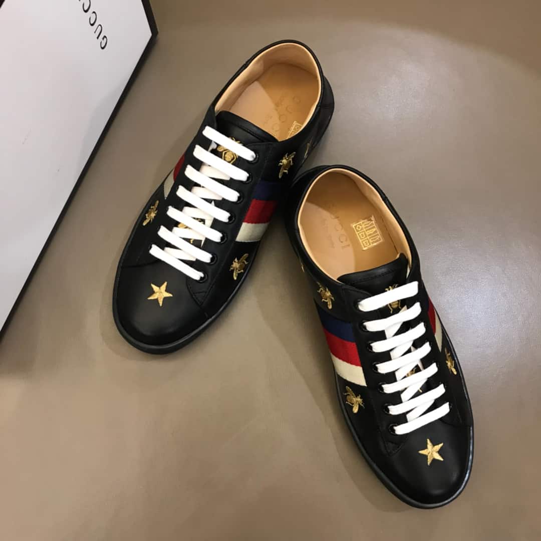 GUCCI BLACK BEE STAR WEB RED WHITE BLUE - GC36