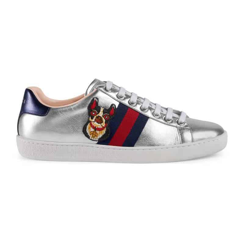 GUCCI METALLIC ACE EMBROIDERED SNEAKER - GC29