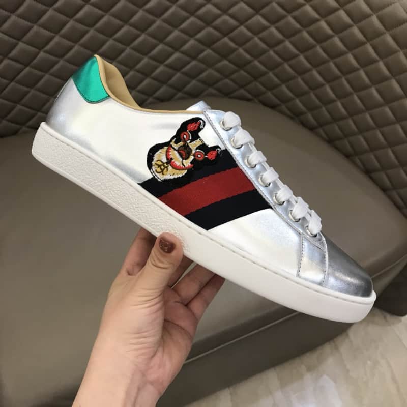 GUCCI METALLIC ACE EMBROIDERED SNEAKER - GC29