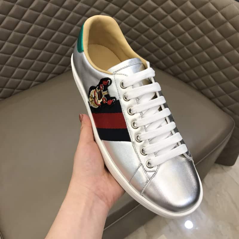 GUCCI METALLIC ACE EMBROIDERED SNEAKER - GC29