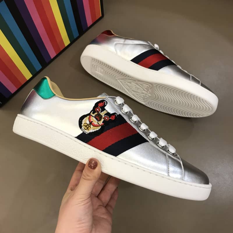 GUCCI METALLIC ACE EMBROIDERED SNEAKER - GC29