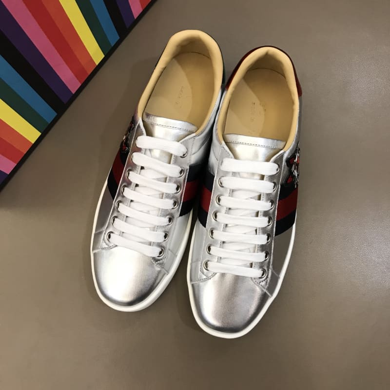 GUCCI METALLIC ACE EMBROIDERED SNEAKER - GC29