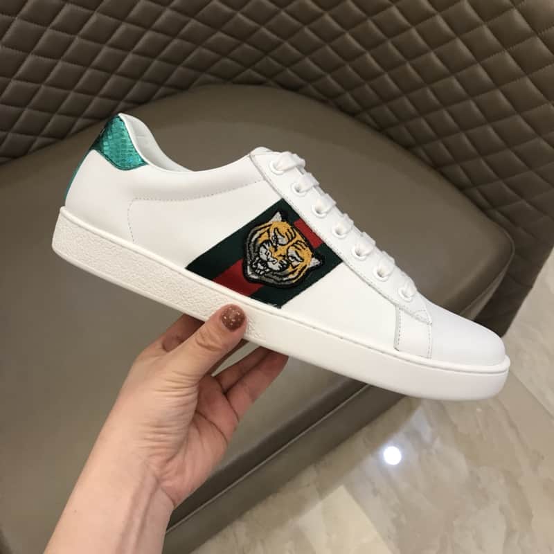 GUCCI TIGER ACE EMBROIDERED SNEAKER WHITE - GC27