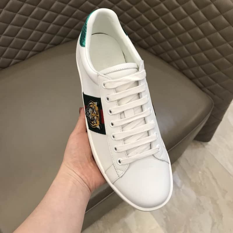 GUCCI TIGER ACE EMBROIDERED SNEAKER WHITE - GC27