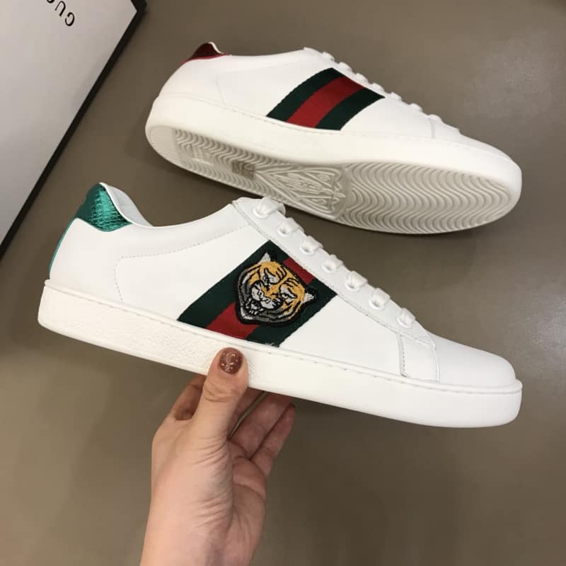 GUCCI TIGER ACE EMBROIDERED SNEAKER WHITE - GC27