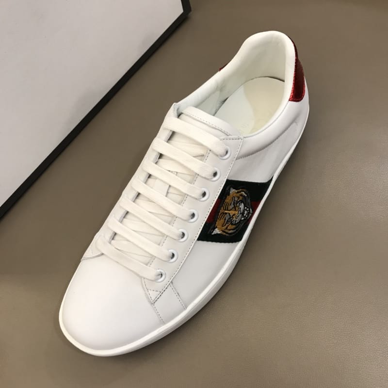 GUCCI TIGER ACE EMBROIDERED SNEAKER WHITE - GC27
