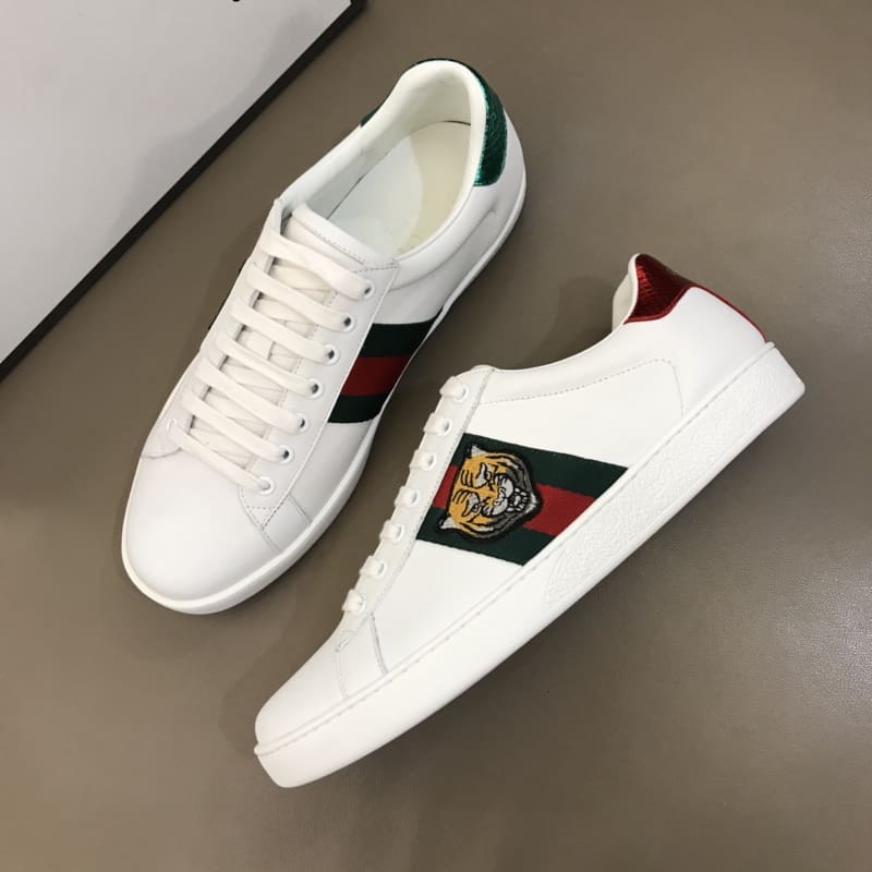 GUCCI TIGER ACE EMBROIDERED SNEAKER WHITE - GC27