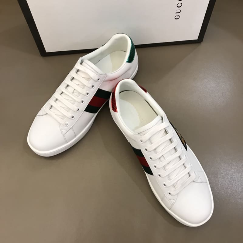 GUCCI TIGER ACE EMBROIDERED SNEAKER WHITE - GC27