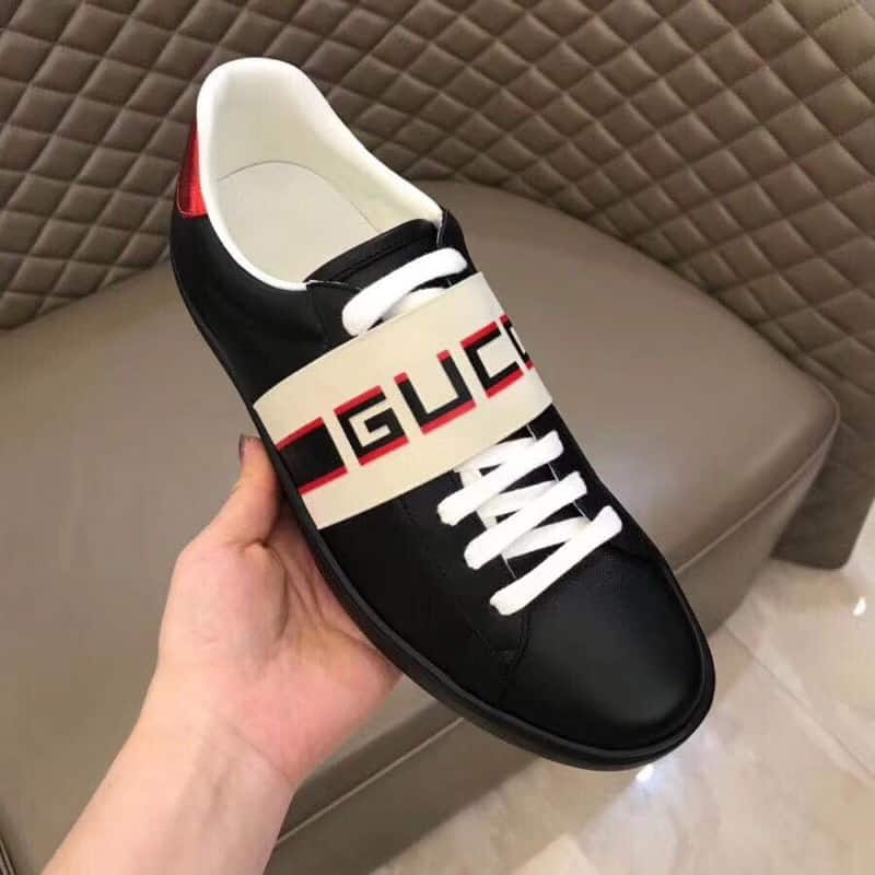 GUCCI STRIPE LEATHER SNEAKER - GC4