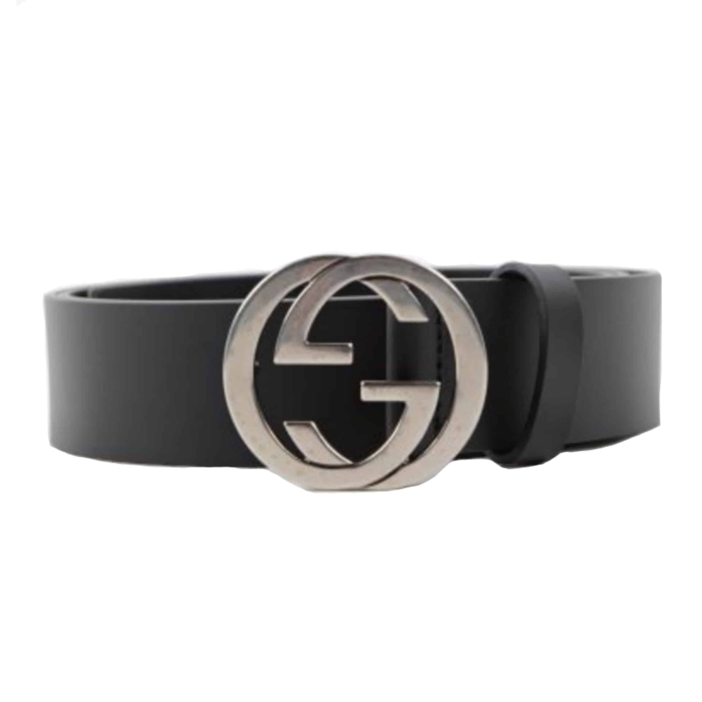GUCCI INTERLOCKING-G LEATHER BELT - B12