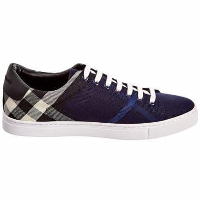 BURBERRY ALBERT HOUSE CHECK & LEATHER LOW-TOP SNEAKER - BBR4