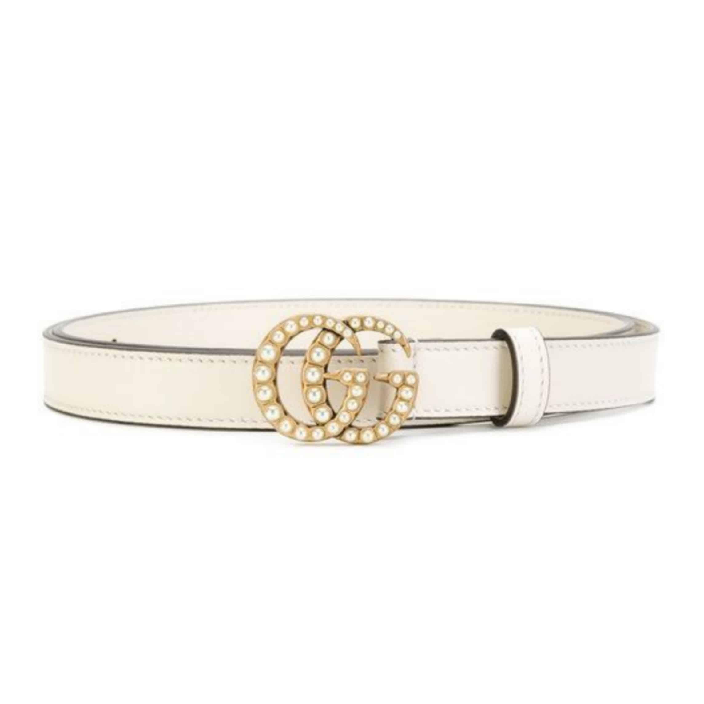 GUCCI PEARL STUDDED GG BELT - B14
