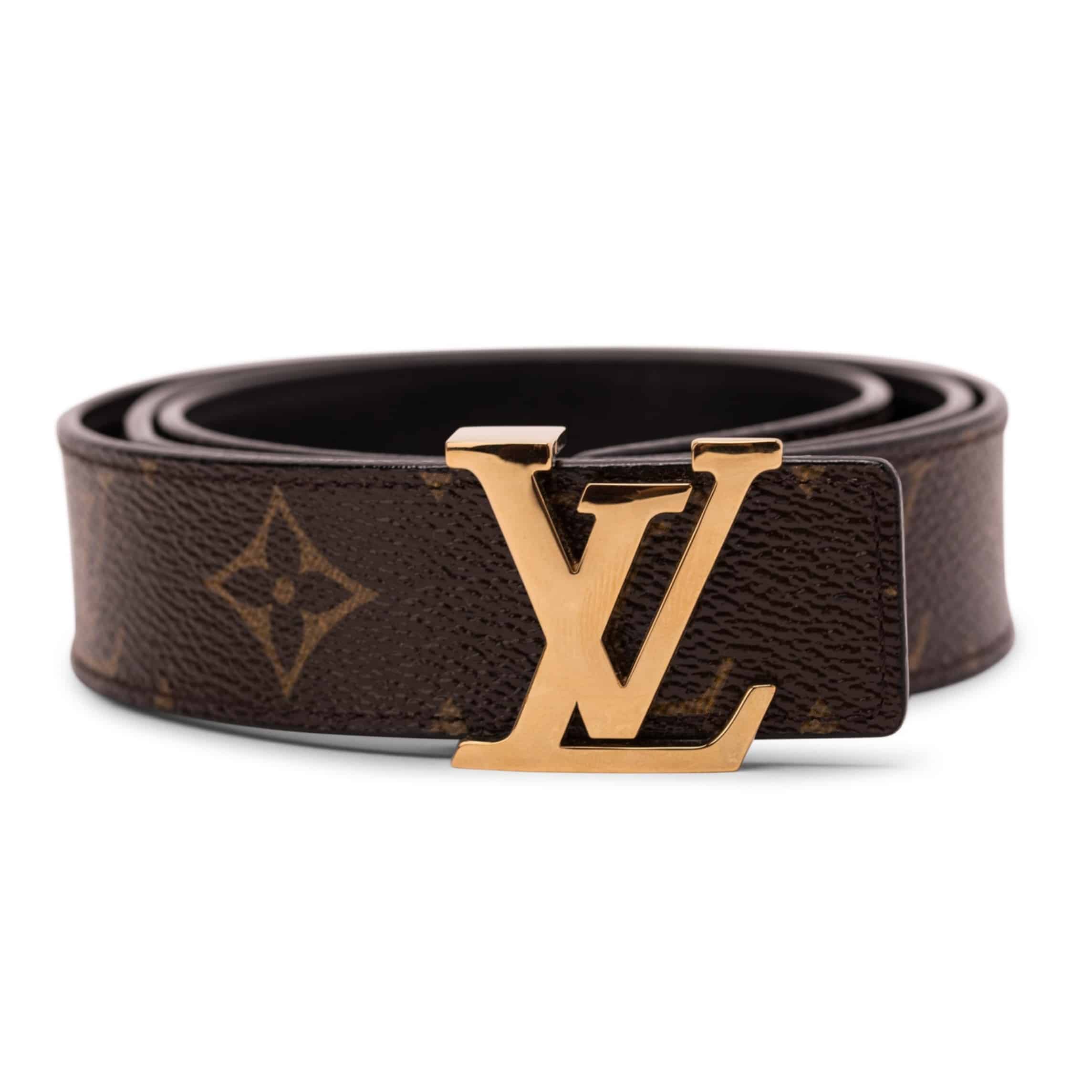 LOUIS VUITTON BELT INITIALES REVERSIBLE MONOGRAM 1W NOIR BLACK/BROWN - B32