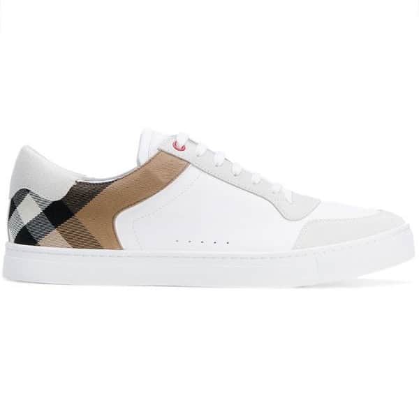 BURBERRY LEATHER AND HOUSE CHECK SNEAKERS - BBR27