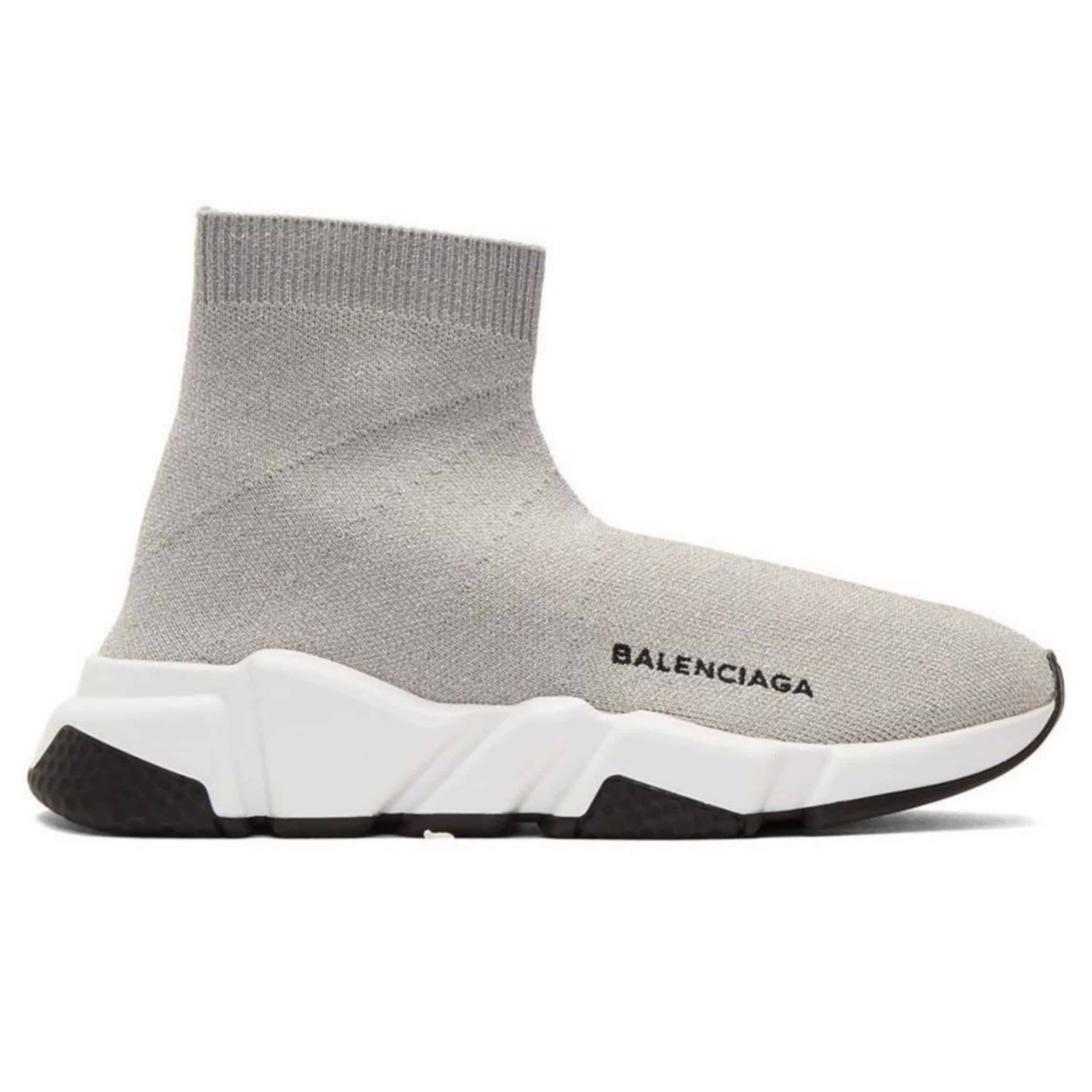 BALENCIAGA SPEED TRAINER METALLIC SILVER LUREX - BB18