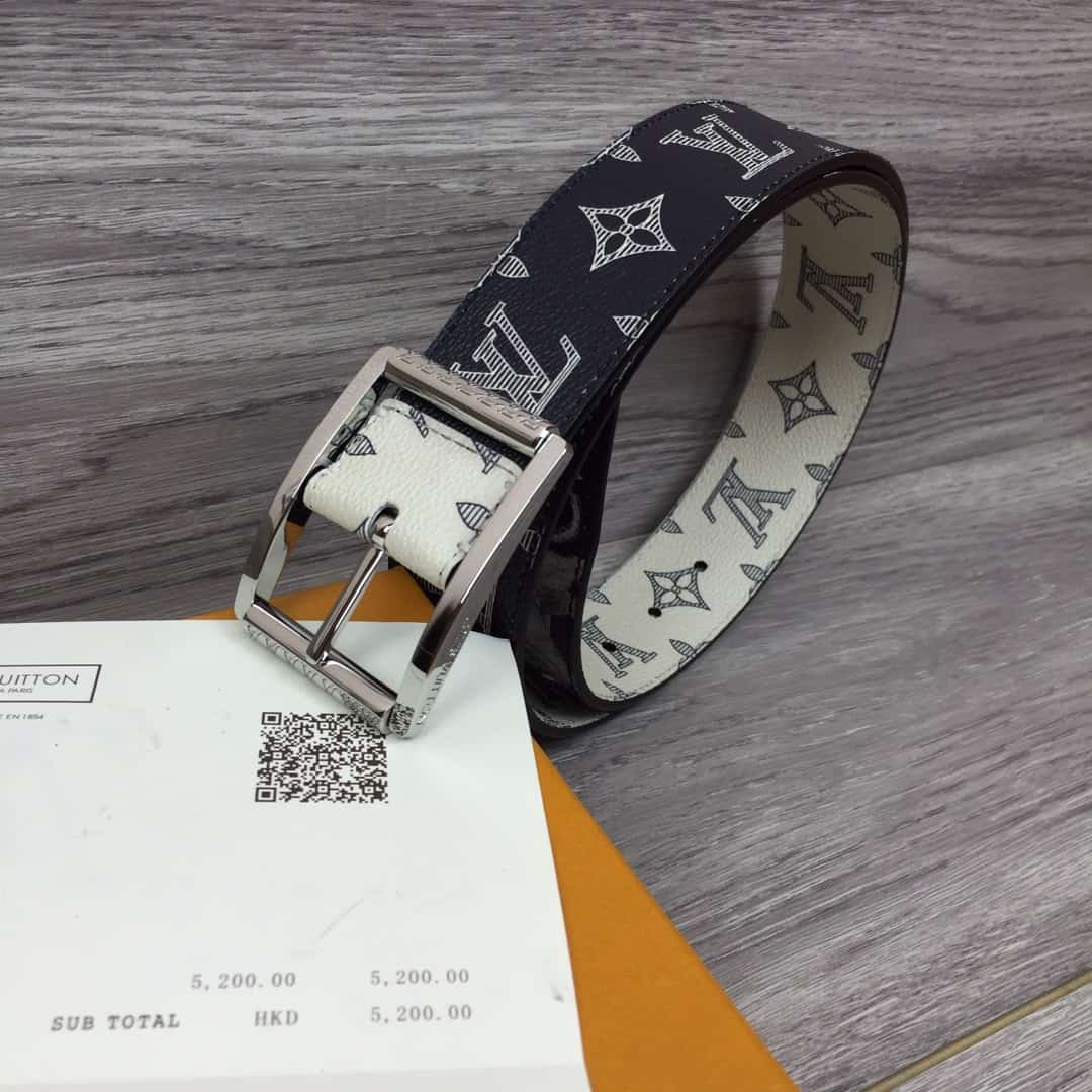 LOUIS VUITTON WHITE/BLUE MONOGRAM BELT