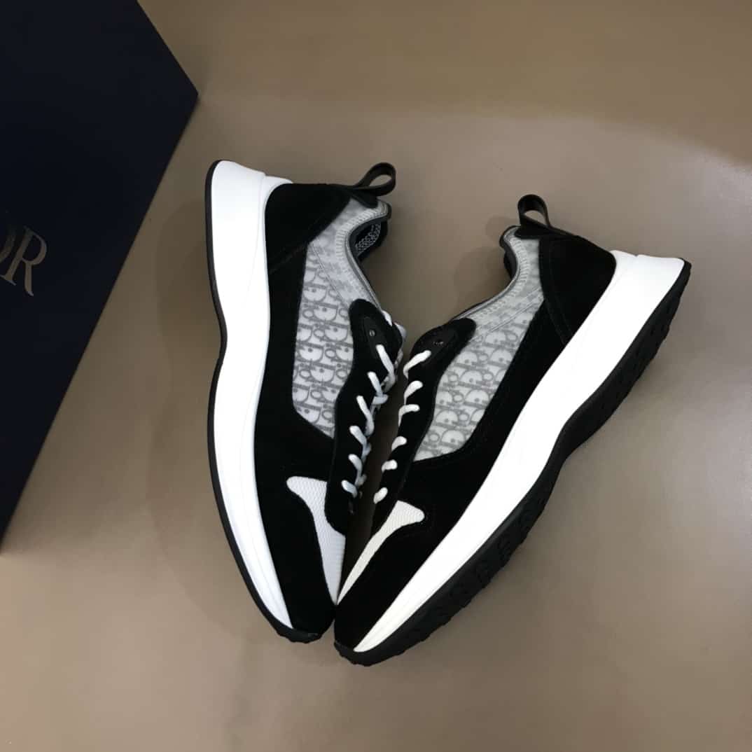 DIOR B25 OBLIQUE BLACK SUEDE RUNNER - CD37