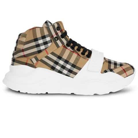 BURBERRY VINTAGE CHECK HIGH-TOP SNEAKERS
