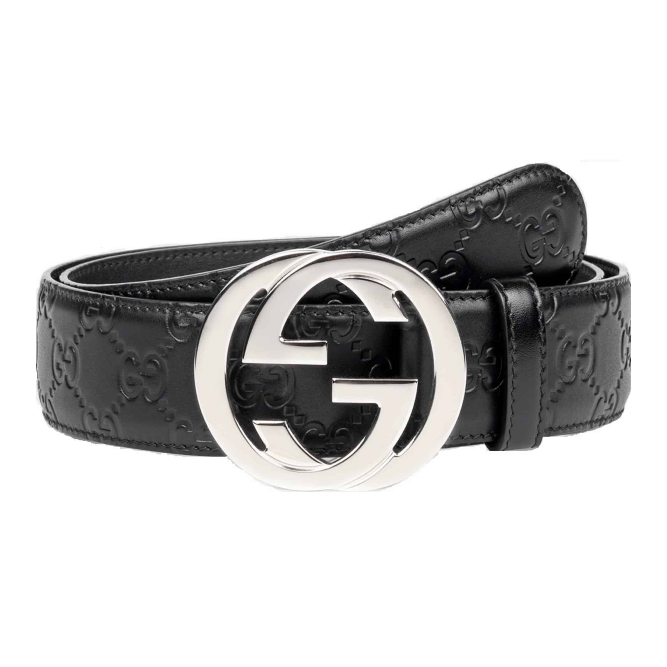 GUCCI INTERLOCKING-G LEATHER BELT - B7