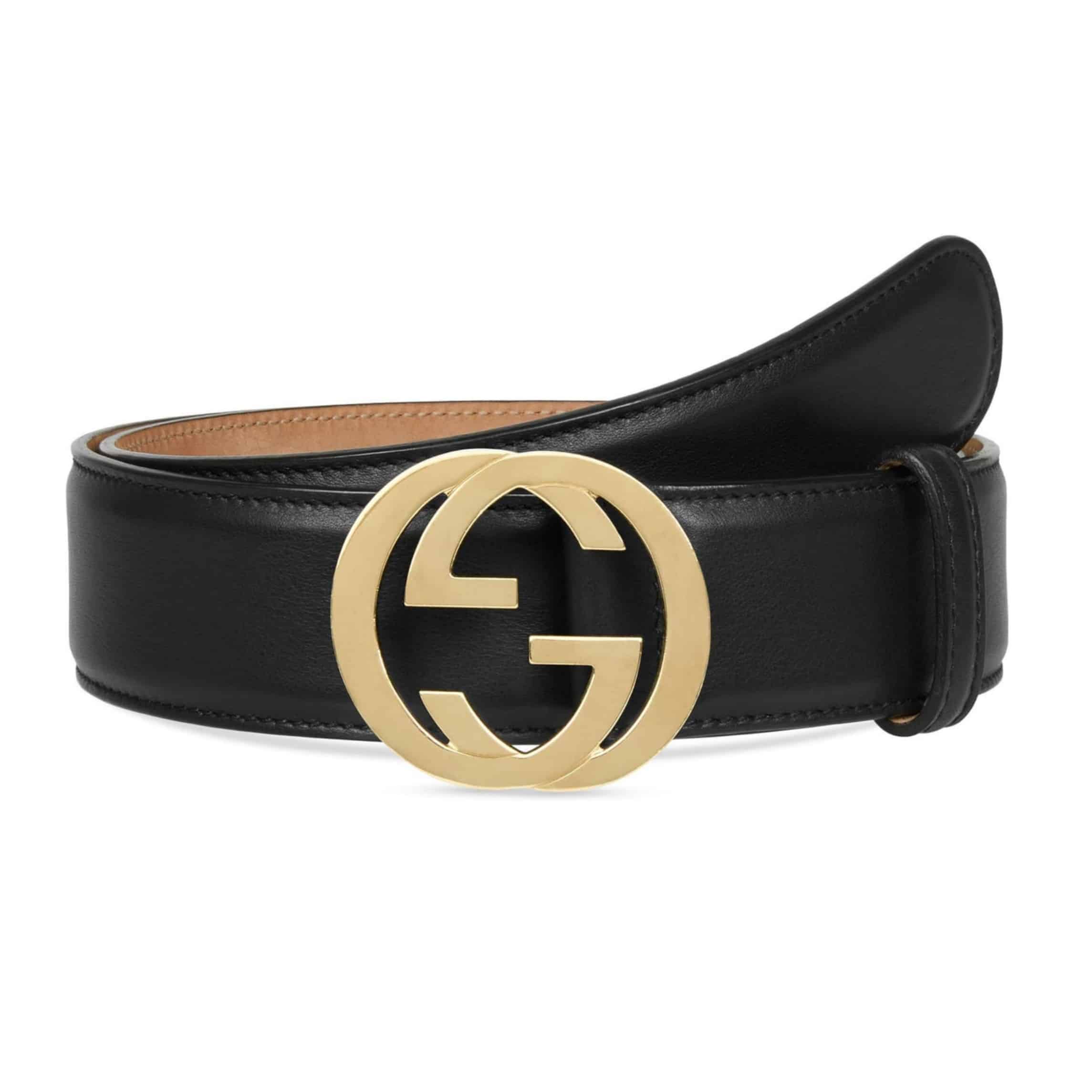 GUCCI INTERLOCKING-G LEATHER BELT - B5