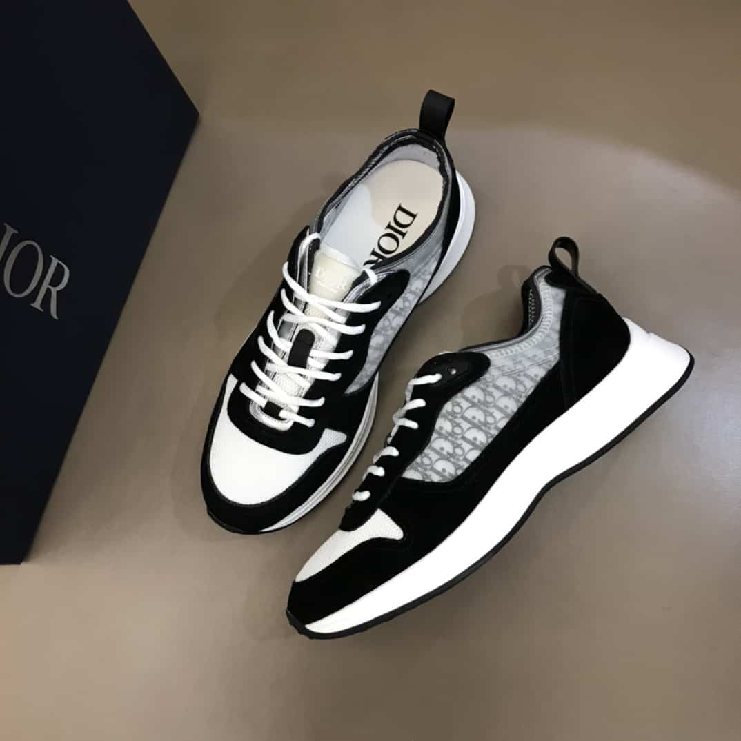DIOR B25 OBLIQUE BLACK SUEDE RUNNER - CD37