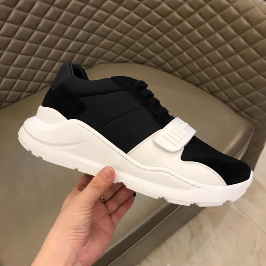 BURBERRY SUEDE AND NEOPRENE HIGH-TOP SNEAKERS - BBR20