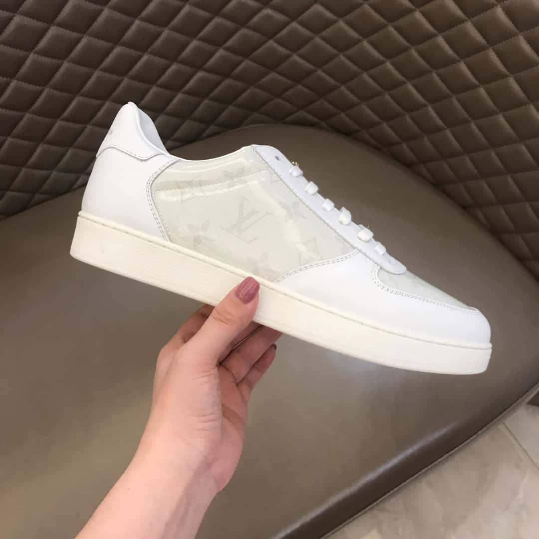 LOUIS VUITTON WHITE MONOGRAM TRANSPARENT RIVOLI SNEAKER