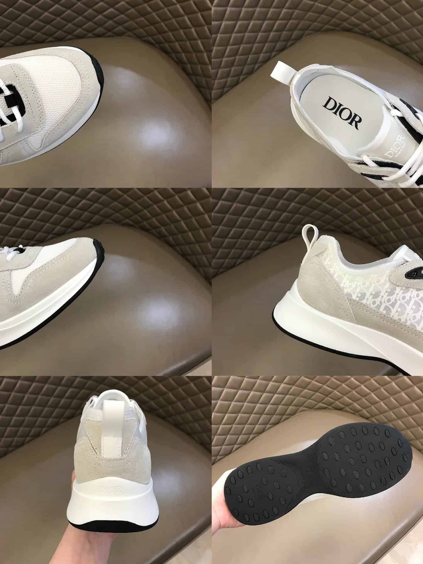 DIOR B25 OBLIQUE WHITE SUEDE RUNNER - CD38