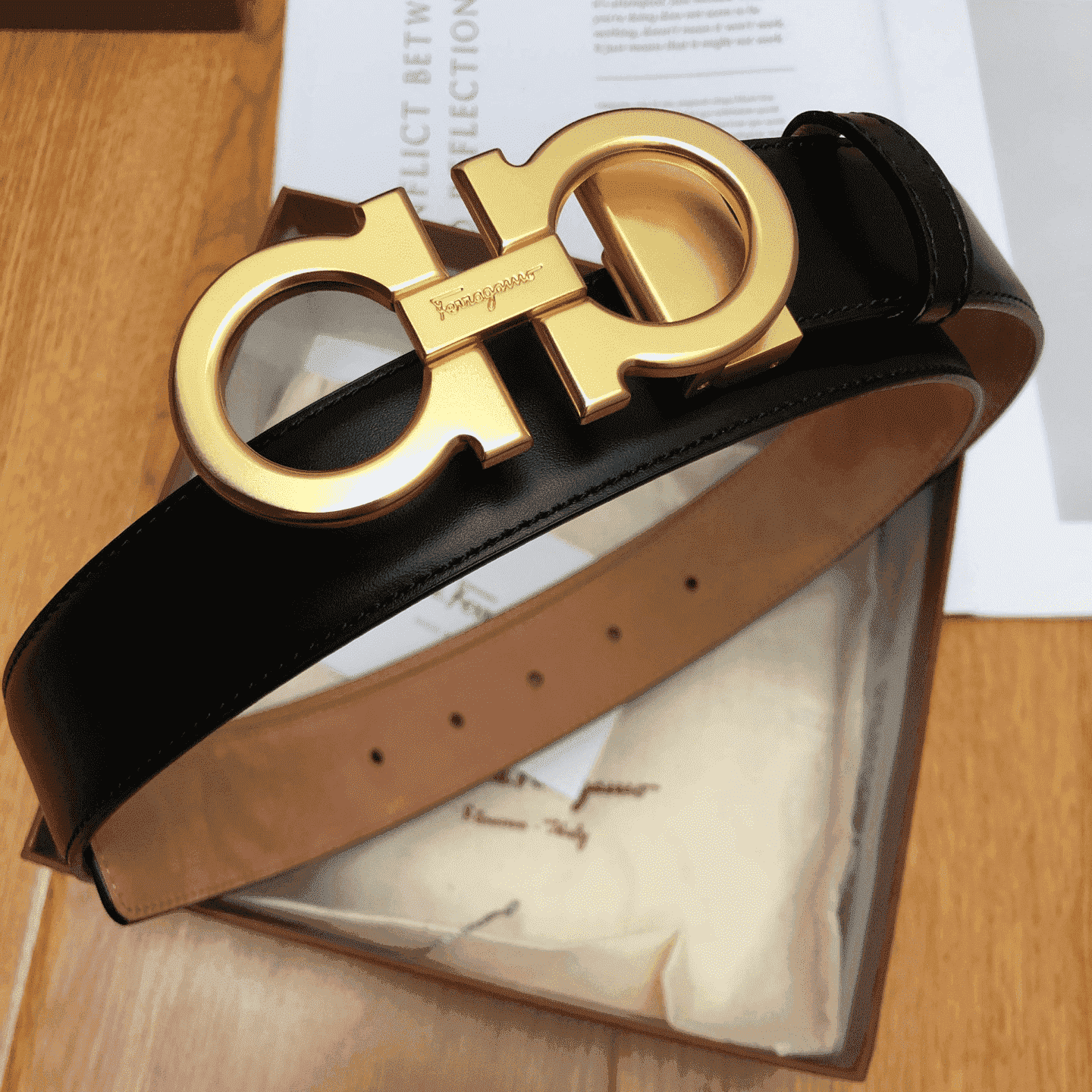 SALVATORE FERRAGAMO DOUBLE GANCIO BELT