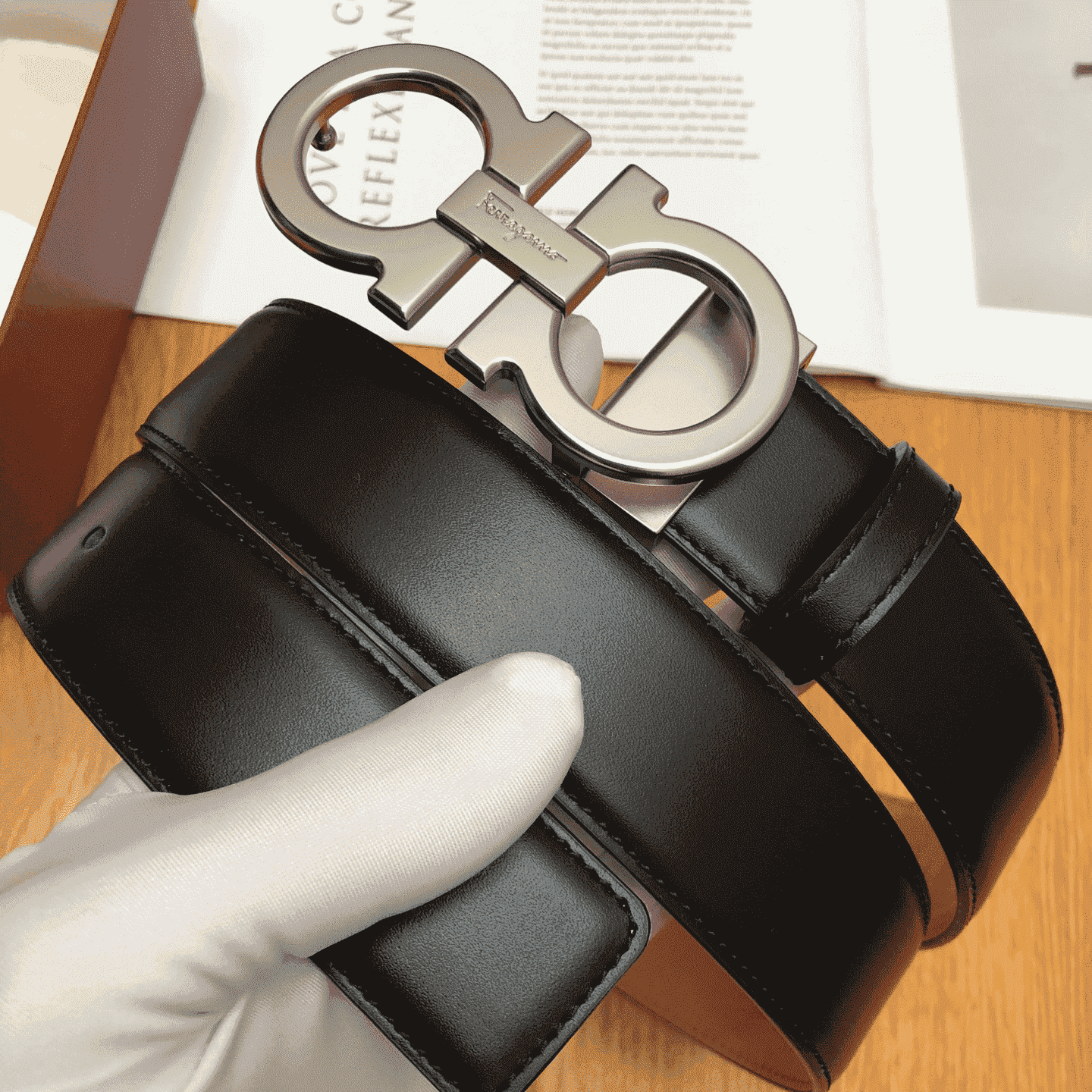 SALVATORE FERRAGAMO DOUBLE GANCIO BELT - B28