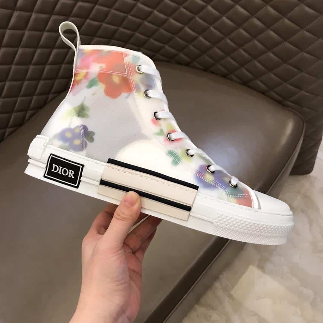 DIOR FLOWERS TECHNICAL CANVAS "B23" HIGH-TOP SNEAKER - CD12
