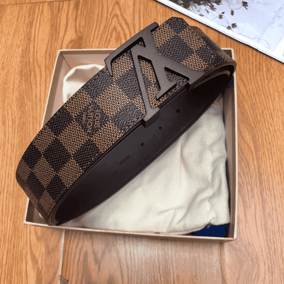 LOUIS VUITTON DAMIER EBENE LV INITIALES BELT