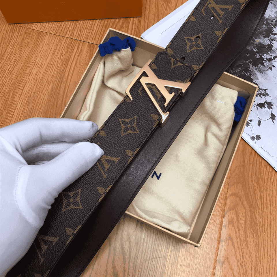 LOUIS VUITTON BELT INITIALES REVERSIBLE MONOGRAM 1W NOIR BLACK/BROWN - B32