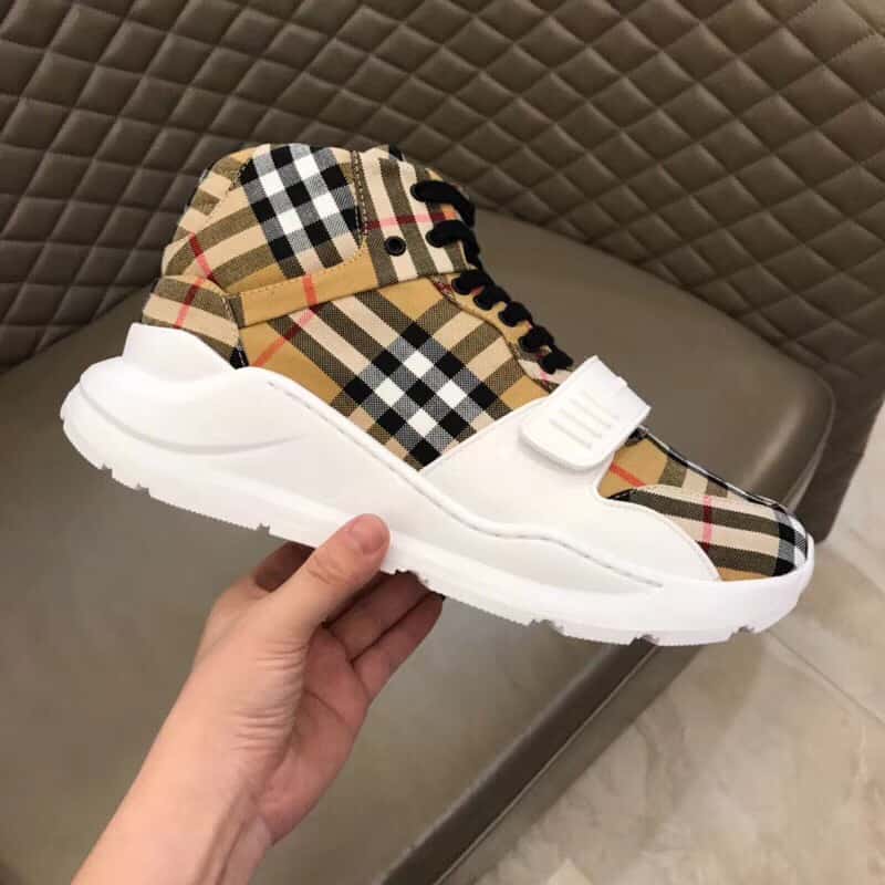 BURBERRY VINTAGE CHECK HIGH-TOP SNEAKERS