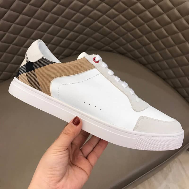 BURBERRY LEATHER AND HOUSE CHECK SNEAKERS - BBR27