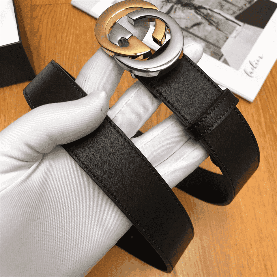 GUCCI GG LEATHER LOGO BELT - B6