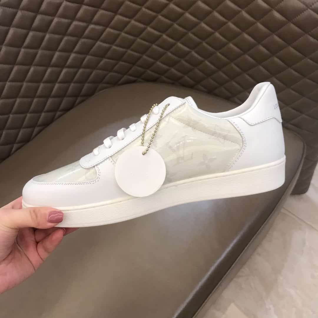 LOUIS VUITTON WHITE MONOGRAM TRANSPARENT RIVOLI SNEAKER