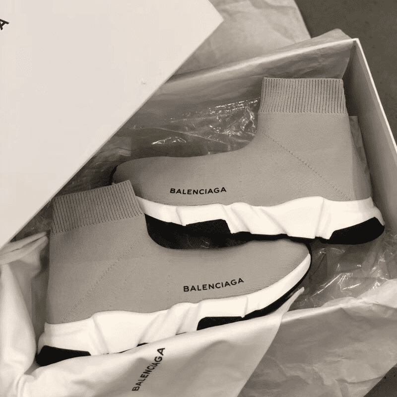 BALENCIAGA SPEED TRAINER METALLIC SILVER LUREX - BB18