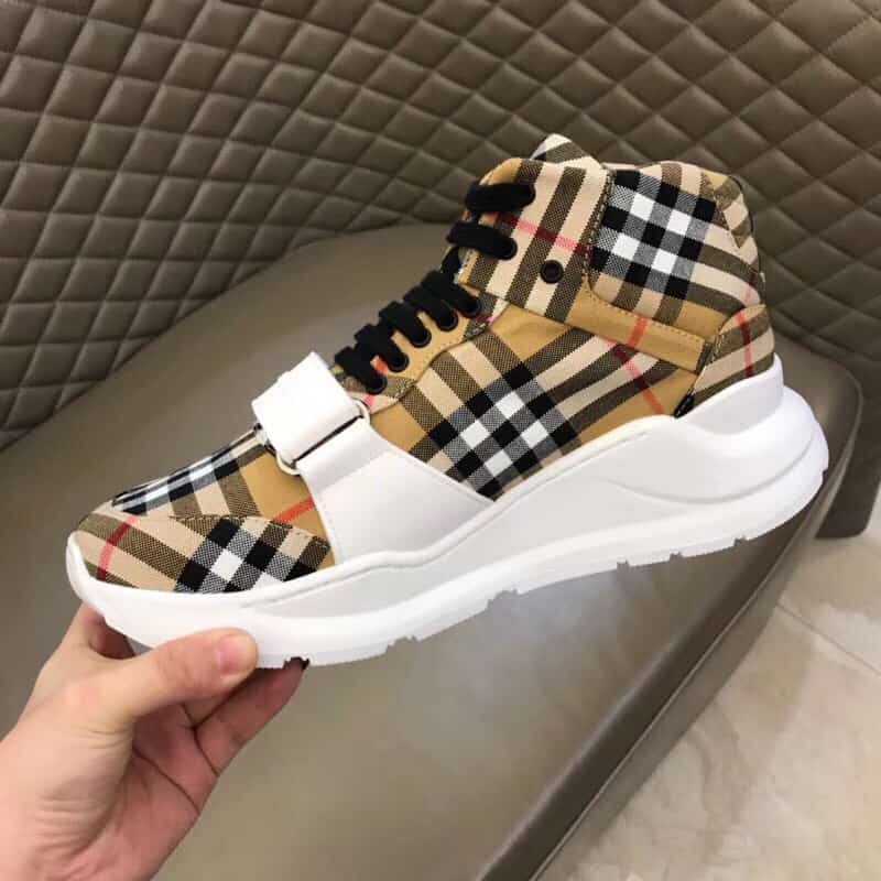 BURBERRY VINTAGE CHECK HIGH-TOP SNEAKERS