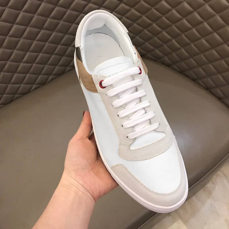 BURBERRY LEATHER AND HOUSE CHECK SNEAKERS - BBR27