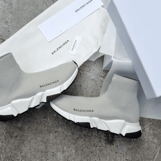 BALENCIAGA SPEED TRAINER METALLIC SILVER LUREX - BB18