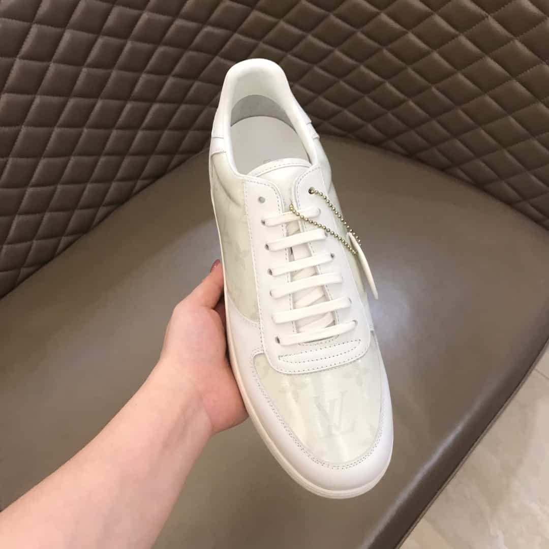 LOUIS VUITTON WHITE MONOGRAM TRANSPARENT RIVOLI SNEAKER
