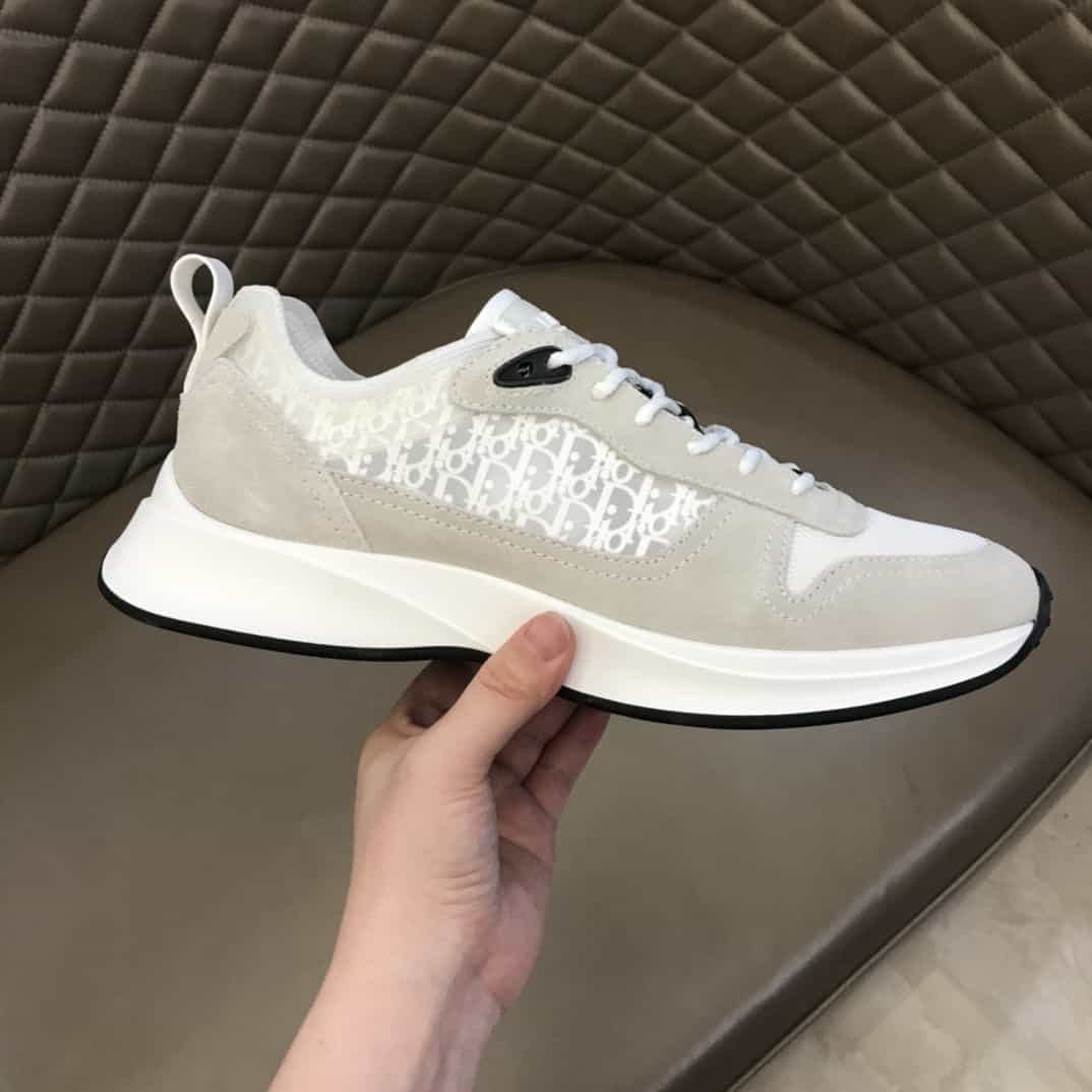 DIOR B25 OBLIQUE WHITE SUEDE RUNNER - CD38